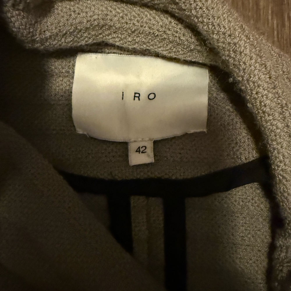 IRO Beige Knit Jacket W/ Leather Sleeves